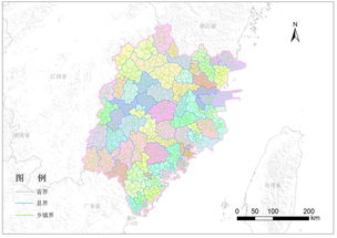 福建省乡镇行政区划地图数据 