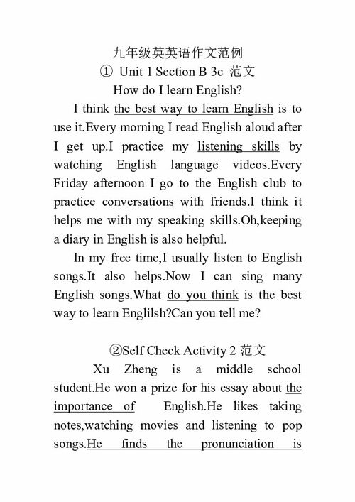 英语作文范文10篇九年级上册(九年级英语作文范文10篇)