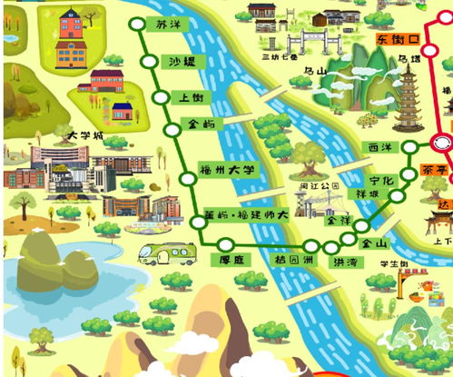 新年首发 福州地铁手绘地图来了