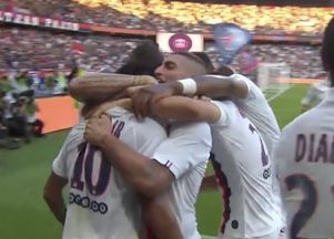 疯狂内马尔 全场嘘声中补时倒钩绝杀,巴黎球迷狂欢庆祝进球