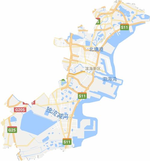 滨海新区高清卫星地图,滨海新区高清谷歌卫星地图 